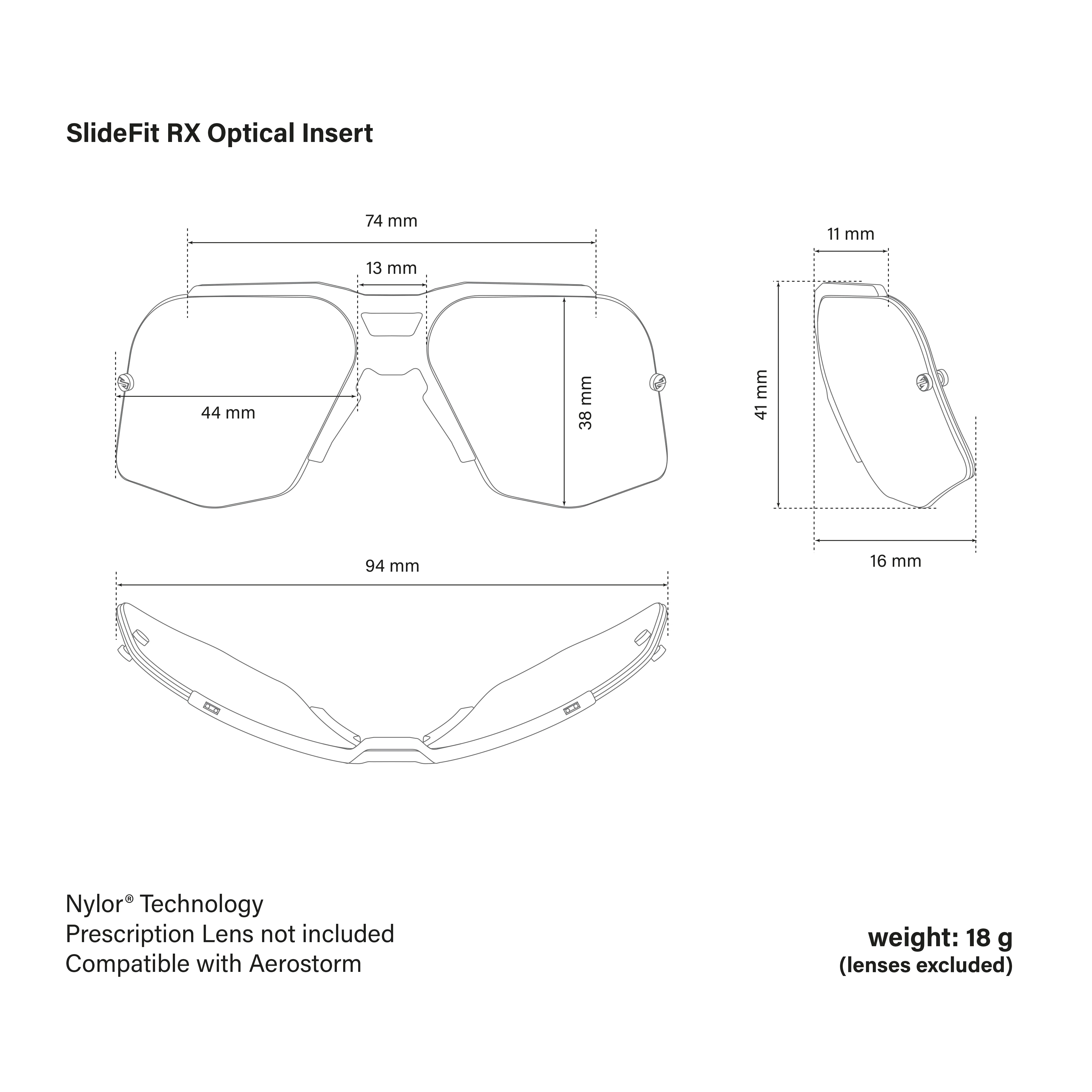 SLIDE FIT RX Lens Insert for Glasses
