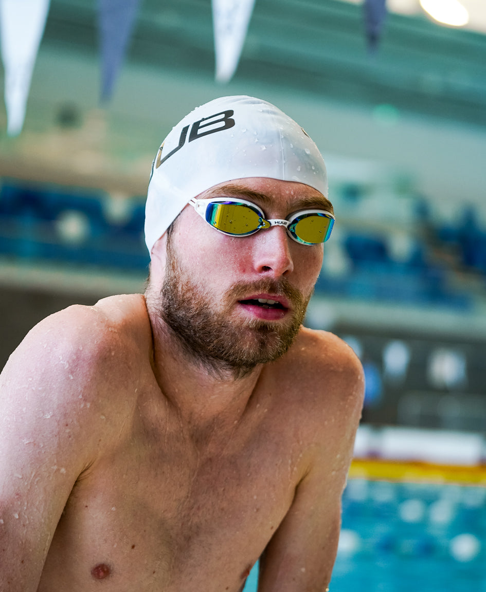 HUUB Brownlee Custom Air 2 Swim Goggle with air-cushion double walls, race fit, and mirror lens options