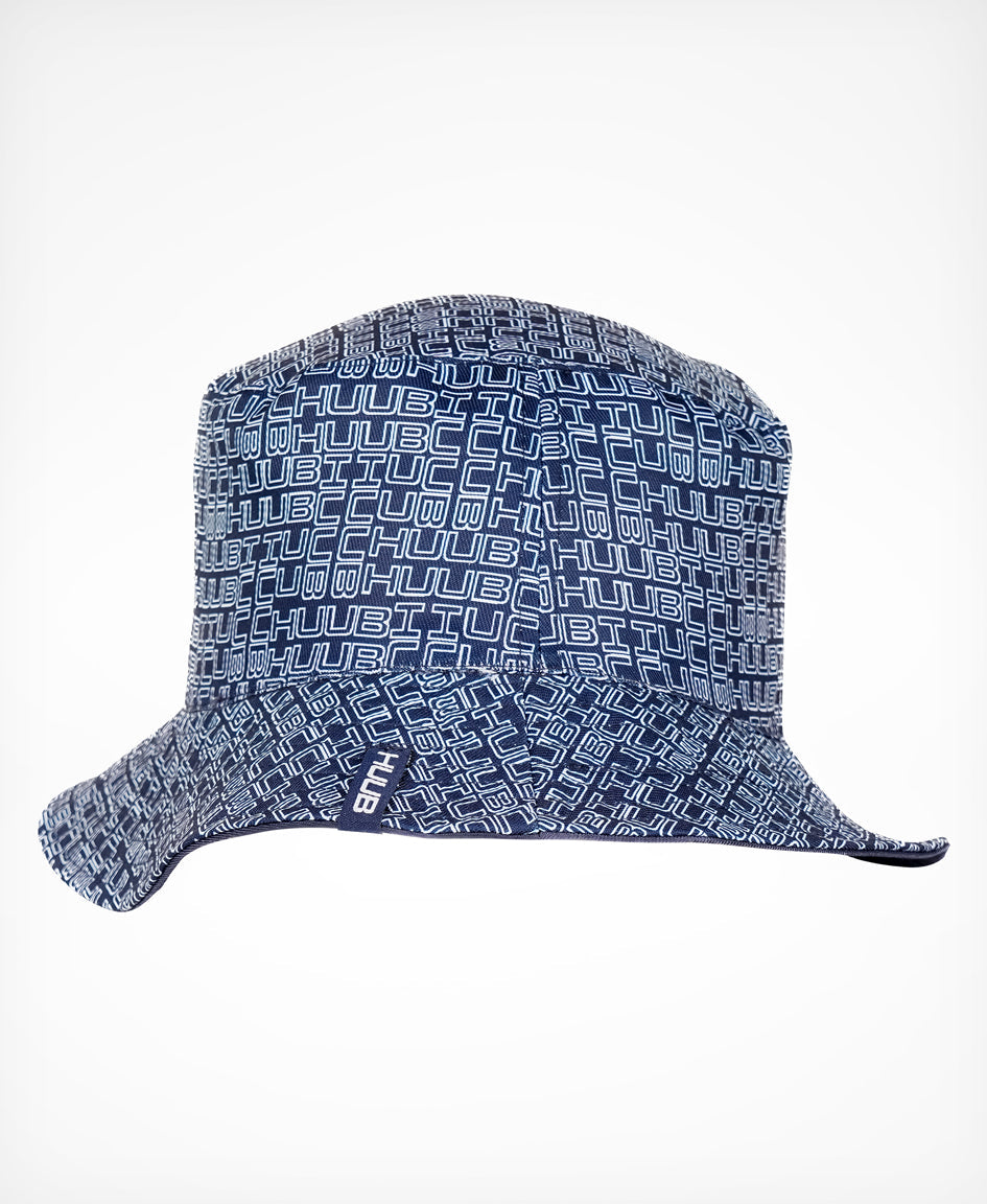 HUUB Bucket Hat Navy – unisex sun protection summer hat, 4 eyelets, classic seams.