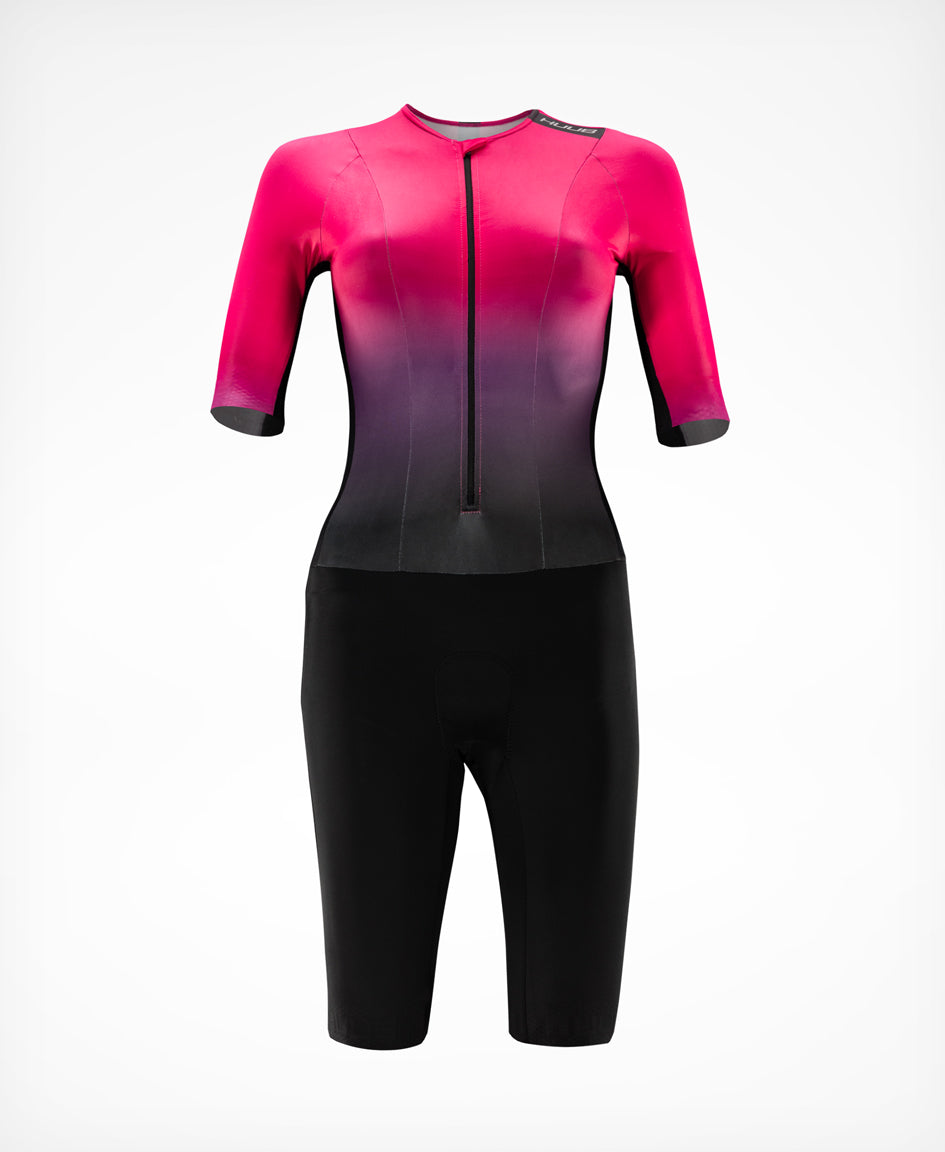 HUUB TC Performance Tri Suit Black Rose Women’s – long sleeve, quick dry, mesh, aero rear pockets, 3D pad