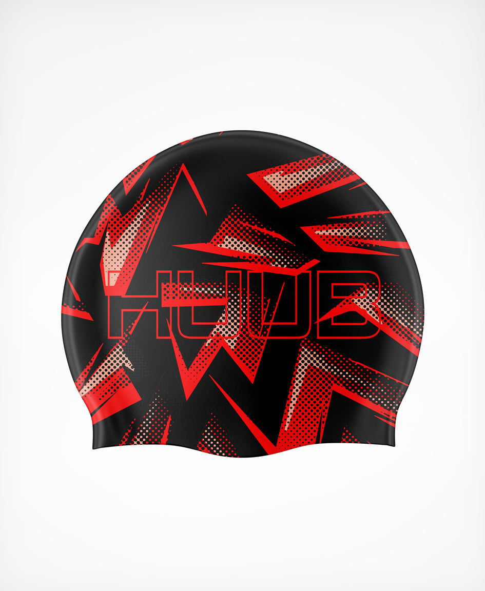 HUUB Silicone Strike Swim Cap – flat silicone, wrinkle-free, lightweight, marine-inspired color choices.