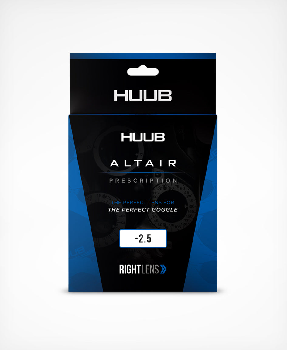 HUUB Altair Prescription Swim Lenses, smoke UV, anti-fog, left and right fit