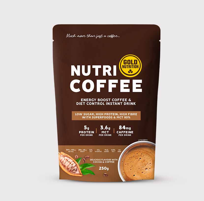 Nutri Coffee GoldNutrition® providing a boost of energy and focus with coffee, cocoa, and MCTs